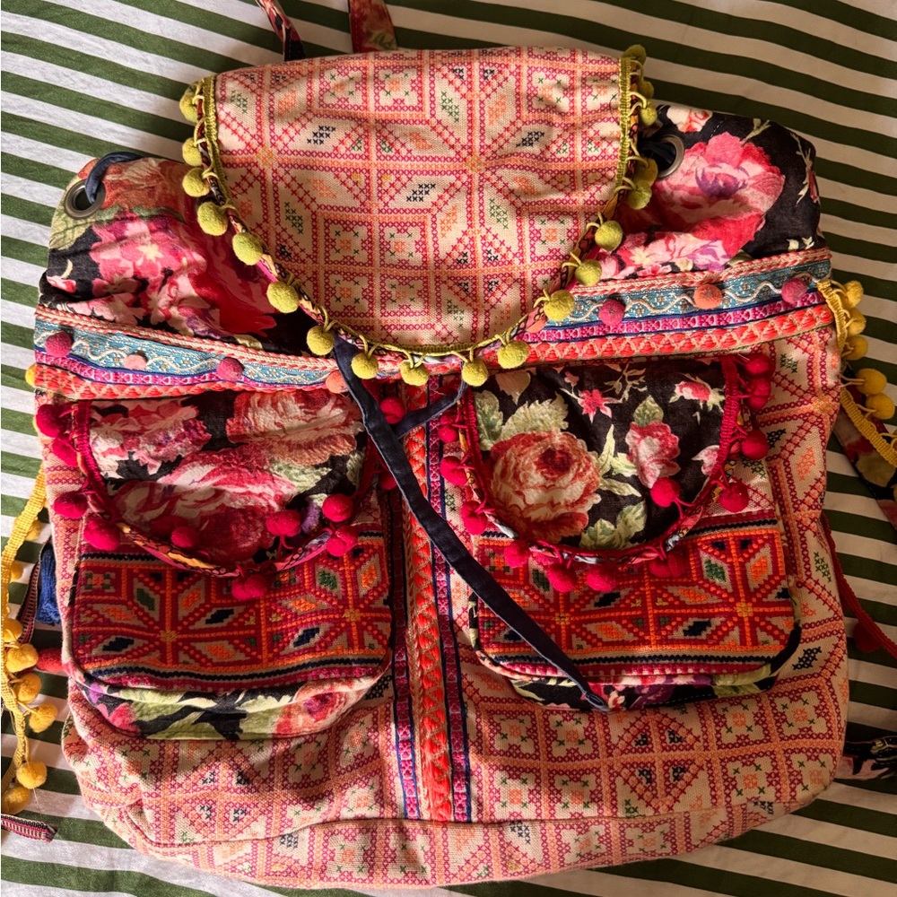 Floral Embroidered Patterned Backpack - image 2